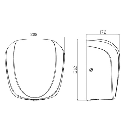 Asciugamani Elettrico Modello Levante- Mm 312 X 302 X 172- Dh- Pezzi 1