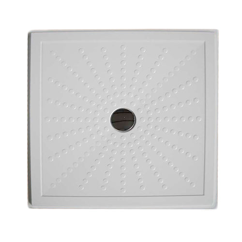 Piatto Doccia Per Disabili Filo Pavimento In Vetro Resina Con Piletta- 80 X 80- Dh- Pezzi 1