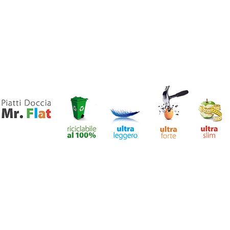 Piatto Doccia Tecnopolimero Mr Flat Rettangolare (Tipo Acrilico)- Cm 72 X 90 H. 3- Dh- Pezzi 1