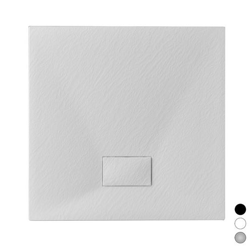 Piatto Doccia Stone Essence Slim Quadro- Bianco Cm 80 X 80- Dhimp- Pezzi 1