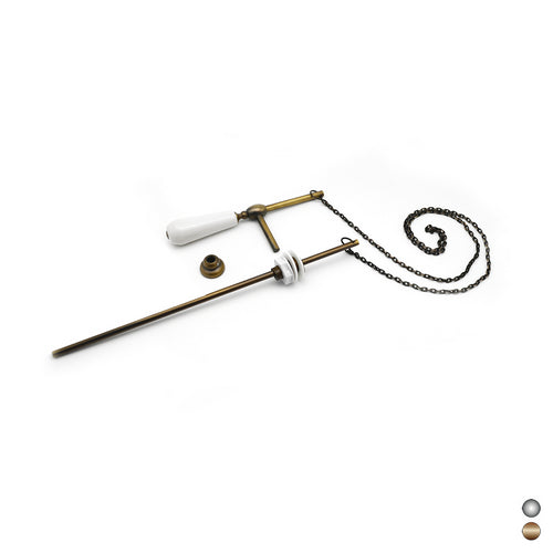 Kit Asta-Catenella Per Cassetta Alta Antichizzata- Cromo- Dh- Pezzi 1