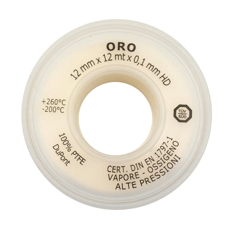 Nastro Ptfe Teflon Oro 12Mm X 12Mt X 0.10Mm- Oro- Camon- Pezzi 1