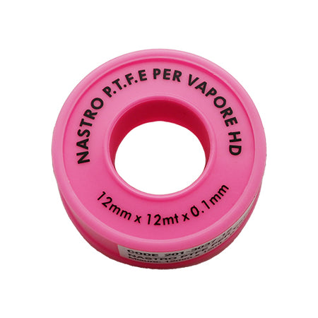 Nastro Ptfe Teflon Per Vapore Rosa- H. 12 Mm X 12 M X 0,1 Mm- Dh- Pezzi 1
