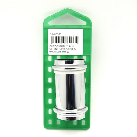 Giunzione Per Tubi In Ottone Con 2 O-Ring S-Brico- Diam. Mm. 30- Faidf- Pezzi 1