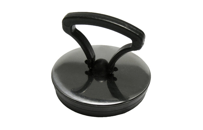 Tappo Gomma Nera Con Maniglia E Rosetta Cromata- Diam.52- Dh- Pezzi 1