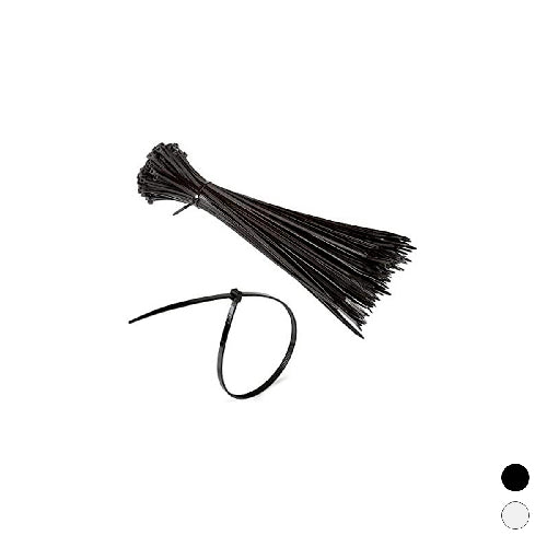 100 Pz Fascette Di Cablaggio In Nylon- Nera 4,5 X 360 Mm- Dh- Pezzi 1