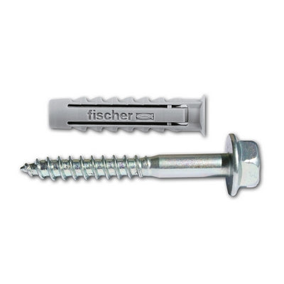 Tassello Nylon Con Vite Testa Flangiata- Diam. 10- Fisch- Pezzi 100