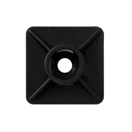 100 Pz Basetta Quadrata Autoadesiva In Nylon- 19X19 Nera- Friul- Pezzi 1