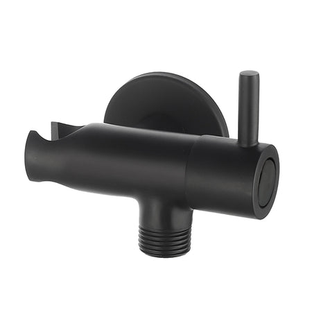 Presa Acqua Tonda Con Supporto Doccia E Arresto- Nero Opaco- Dh- Pezzi 1