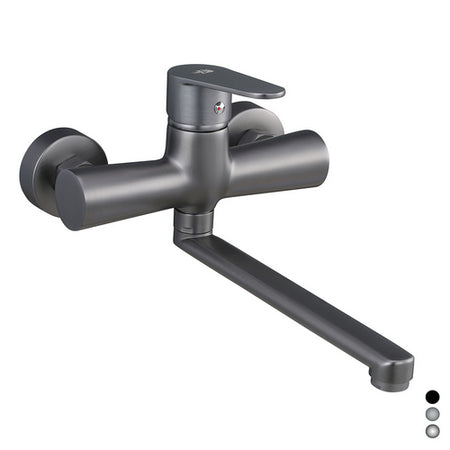 Miscelatore Monocomando Lavello A Muro Serie Lizzy- Nero Opaco- Dh- Pezzi 1