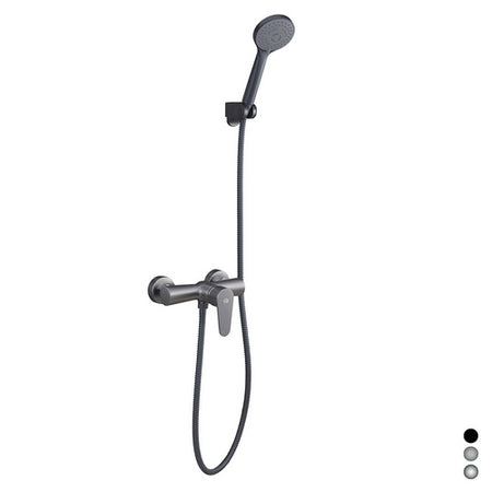 Miscelatore Monocomando Esterno Doccia Serie Lizzy- Nichel Nero Spazzolato- Dh- Pezzi 1