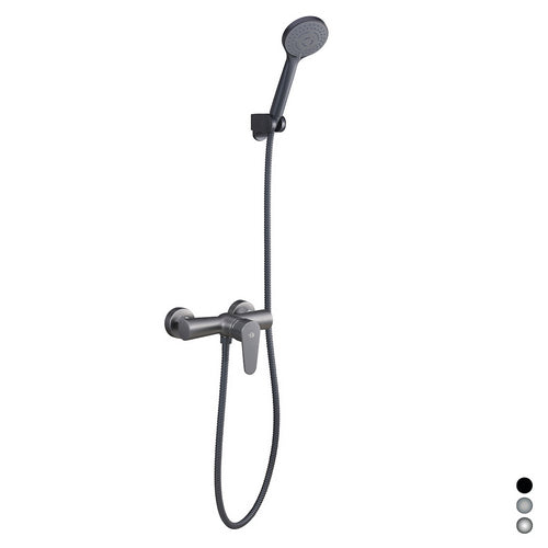 Miscelatore Monocomando Esterno Doccia Serie Lizzy- Nichel Nero Spazzolato- Dh- Pezzi 1