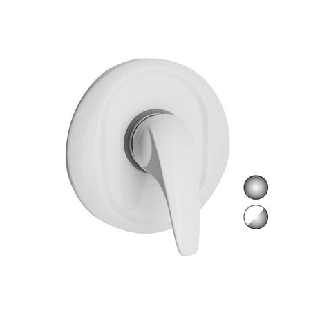 Monocomando Incasso Doccia Serie Marzia- Bianco Opaco-Cromo- Euror- Pezzi 1