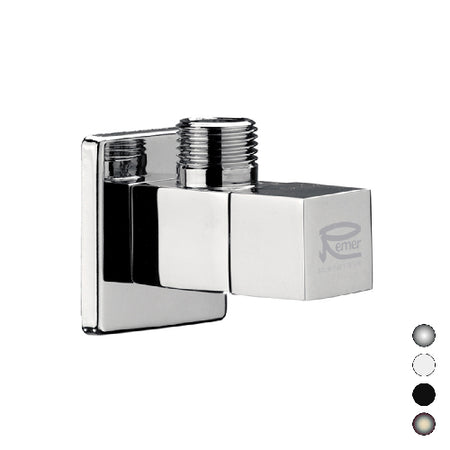 Rubinetto Sottolavabo D'Arredo Mod. Quadro- Bianco Opaco 1/2X1/2- Remer- Pezzi 1