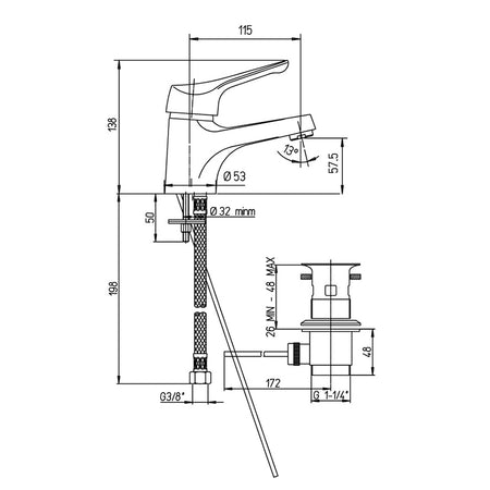 Miscelatore Monocomando Lavabo Linea Derby- Cromo- Argo- Pezzi 1