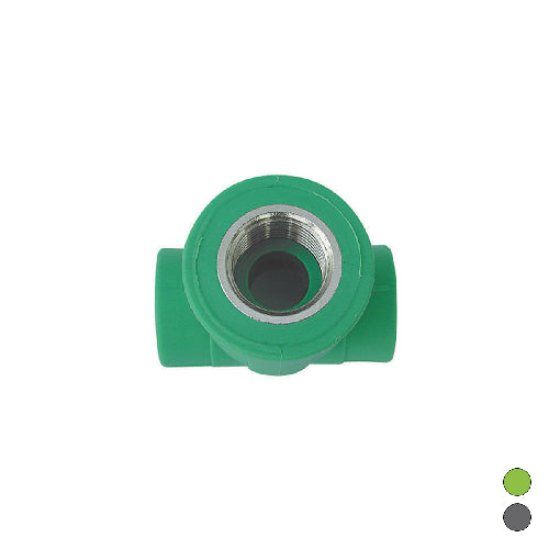 Tee Filettato Femmina In Polipropilene- 1/2 X Diam. 20 Grigio- Dh- Pezzi 1