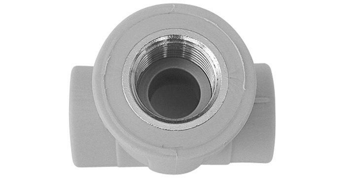 Tee Filettato Femmina In Polipropilene- 1/2 X Diam. 20 Grigio- Dh- Pezzi 1