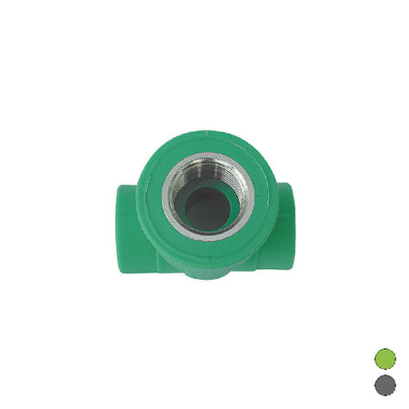 Tee Filettato Femmina In Polipropilene- 1/2 X Diam. 25 Grigio- Dh- Pezzi 1