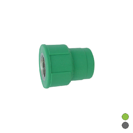 Raccordo Filettato Femmina In Polipropilene- 1/2 X Diam. 20 Grigio- Dh- Pezzi 1