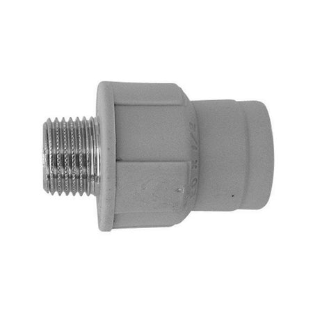 Raccordo Filettato Maschio In Polipropilene- 1/2 X Diam. 25 Grigio- Dh- Pezzi 1