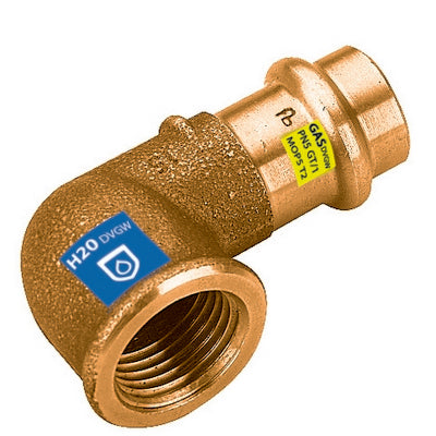 Gomito 90 ° In Bronzo A Pressare F X Fil F Acqua/Gas- Diam. 28 X 3/4- Frabo- Pezzi 1