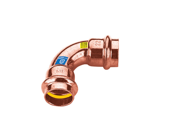 Curva In Rame A Pressare 90 ° Ff Acqua/Gas- Diam. 28- Frabo- Pezzi 1