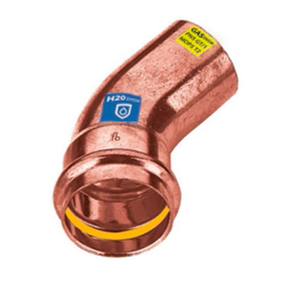 Curva In Rame A Pressare 45 ° Mf Acqua/Gas- Diam. 18- Frabo- Pezzi 1