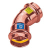 Curva In Rame A Pressare 45 ° Ff Acqua/Gas- Diam. 12- Frabo- Pezzi 1