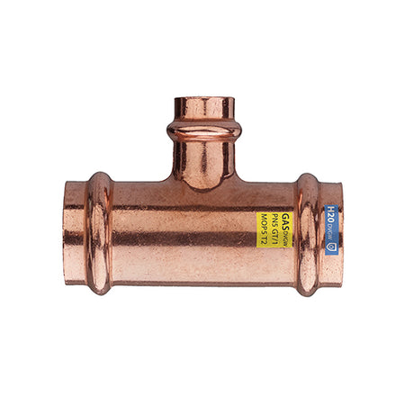 T Ridotto Fff In Rame A Pressare Acqua/Gas- Diam. 35 X 28 X 35- Frabo- Pezzi 1