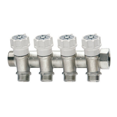 Collettore Di Distribuzione Componibile Con Valvole Di Intercettazione- 3/4 X 4 Deriv. 1/2- Itap- Pezzi 1