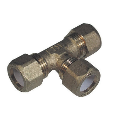 Tee Con Tre Dadi Per Rame Con Ogiva Teflon Tiemme- 3/8 X 10- Tiemm- Pezzi 1