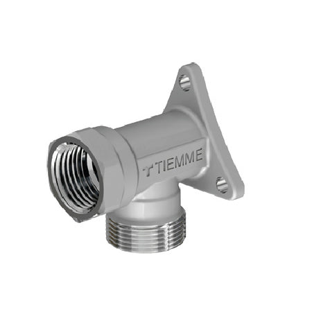 Raccordo Curvo Femmina Cromato Con Flangia- 3/4 - 24X19 Fil (D.16)- Tiemm- Pezzi 1