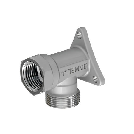 Raccordo Curvo Femmina Cromato Con Flangia- 3/4 - 24X19 Fil (D.16)- Tiemm- Pezzi 1
