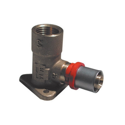 Raccordo Press Curvo Femmina Con Flangia Per Multistrato- 3/4 X 20- Tiemm- Pezzi 1