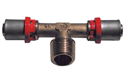 Raccordo Press A T Maschio Per Multistrato- 3/4 X 20- Tiemm- Pezzi 1