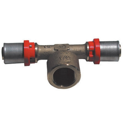 Raccordo Press A T Femmina Per Multistrato- 1/2 X 20 X 2,5- Tiemm- Pezzi 1