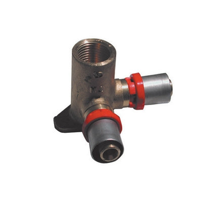 Raccordo Press Curvo Femmina Con Flangia Doppia Per Multistrato- 1/2 X 16- Tiemm- Pezzi 1