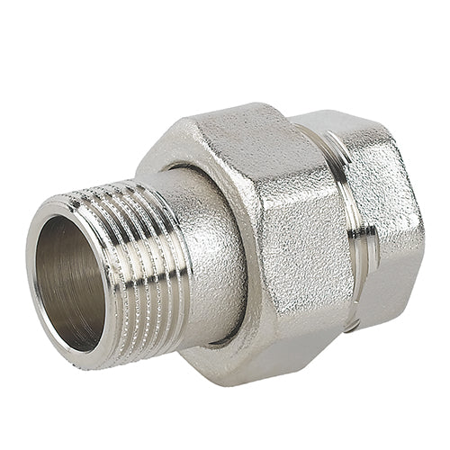 Raccordo Diritto 3 Pz Mf Sede Piana In Ottone Nichelato C/Guarnizione- 3/4- Caval- Pezzi 1