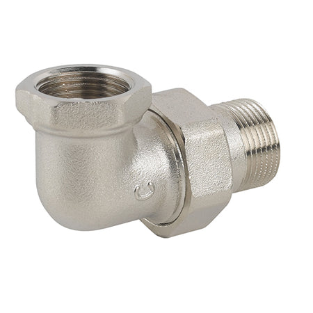 Raccordo Curvo In 3 Pz Mf Sede Piana In Ottone Nichelato C/Guarnizione- 3/4- Caval- Pezzi 1