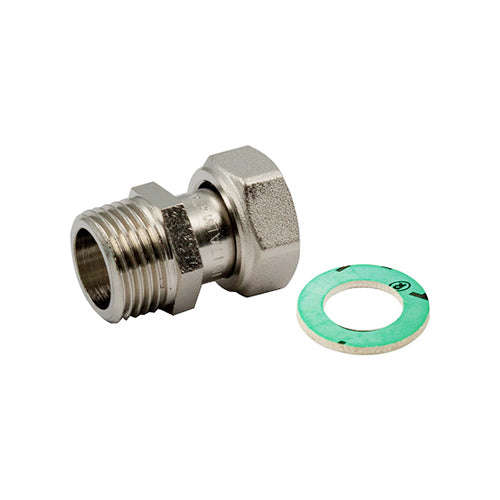 Raccordo Diritto Ni M-F Con Girello E Guarnizione Piana- 1/2 X 1/2- Tiemm- Pezzi 1