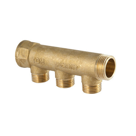 Collettore Lineare In Ottone Giallo- 3/4 X 1/2 2 Vie- Tdmb- Pezzi 1