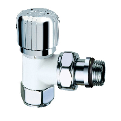 Valvola Termostatizzabile Bianco-Cromata A Squadra- 1/2- Far- Pezzi 1
