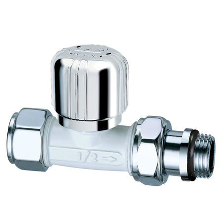 Valvola Termostatizzabile Diritta Bianco-Cromata- 1/2- Far- Pezzi 1