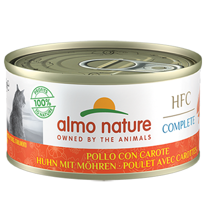 Almo Nature Scatoletta HFC Complete gusto Pollo e Carote per Gatti Adulti 70gr