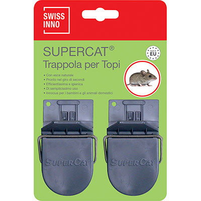 Trappola Topi Supercat Mini Swissinno - Plastica Cm 9 Cf=Pz 2- 40 Confezioni