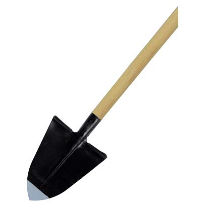 Vanghetto A Punta Forgiato + Manico Acciaio/Legno Cm 29X33 H.Cm 168