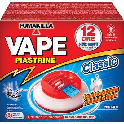 Elettroemanatore Piastrina Vape Mat - + Filo + Piastrine Zanzare 10- 12 Pezzi
