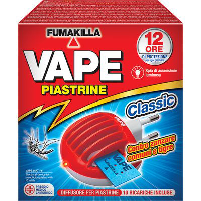 Elettroemanatore Piastrina Vape Mat - + Piastrine Zanzare 10- 12 Pezzi