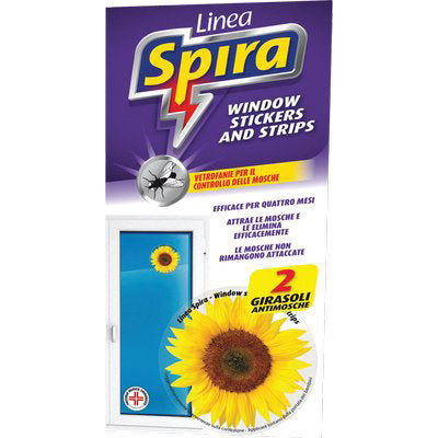 Trappola Attira Mosche Girasole Stick Spira - Monouso Cf=Pz 2- 4 Confezioni