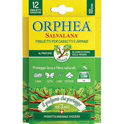 Antitarme Salvalana Foglietti Orphea - Legno Di Cedro Cf=Pz 12- 6 Confezioni